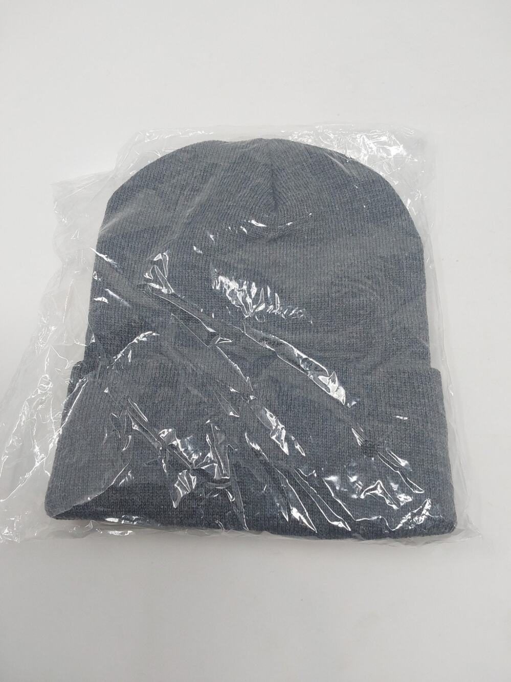 Plain unbranded Gray Beanie Knit Hat Unisex One Size